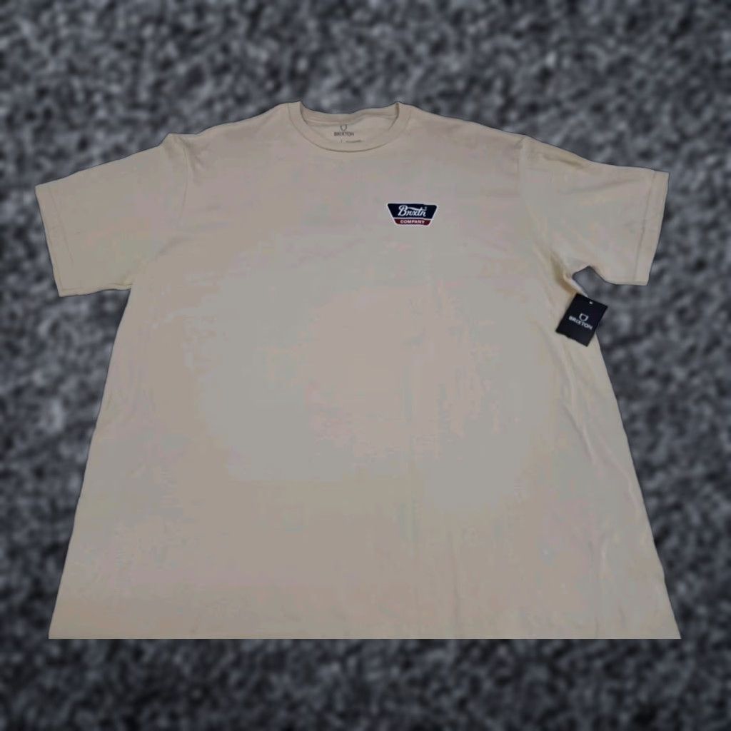 Brixton Brixton Shirt Mens 2XL Cream Short Sleeve Crew Neck Logo Solid Classic Skateboarding Casual Regular Fit Size US XXL / EU 58 / 5 - 1 Thumbnail