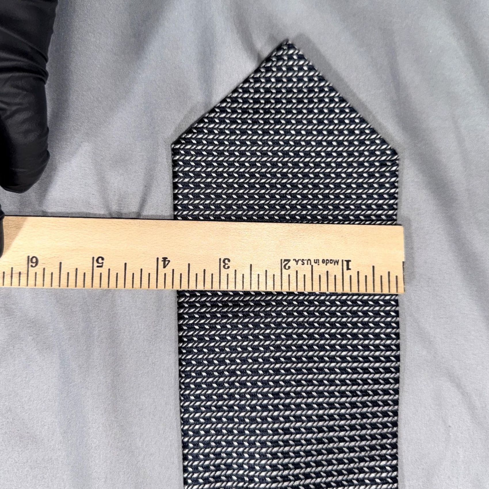 Sulka Sulka Tie Mens One Size Blue Silk Geometric Necktie Made In France Classic Woven Neckwear Size ONE SIZE - 3 Thumbnail