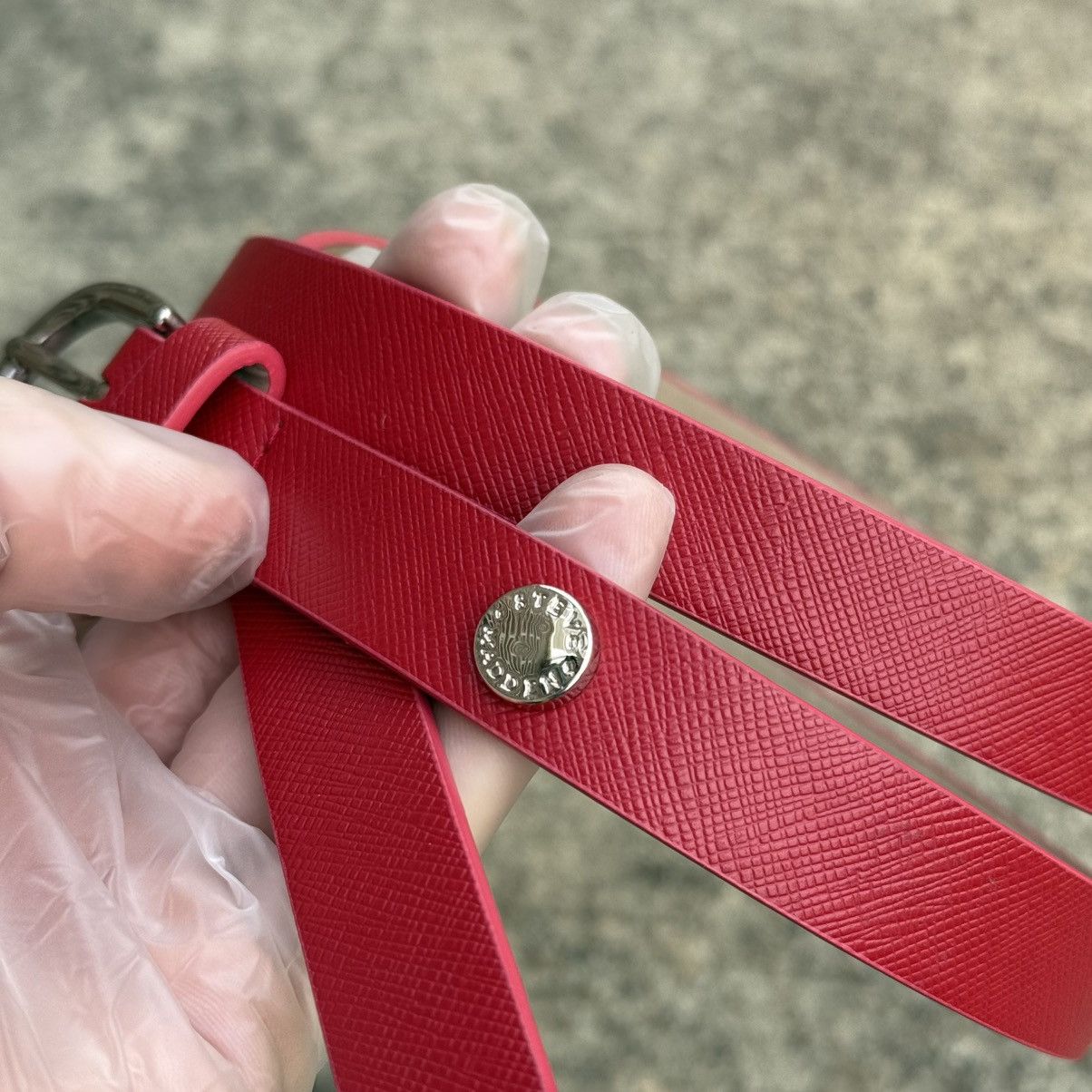 Steve Madden Steve Madden Red Skinny Belt Women’s – Silver Buckle Size ONE SIZE - 2 Thumbnail