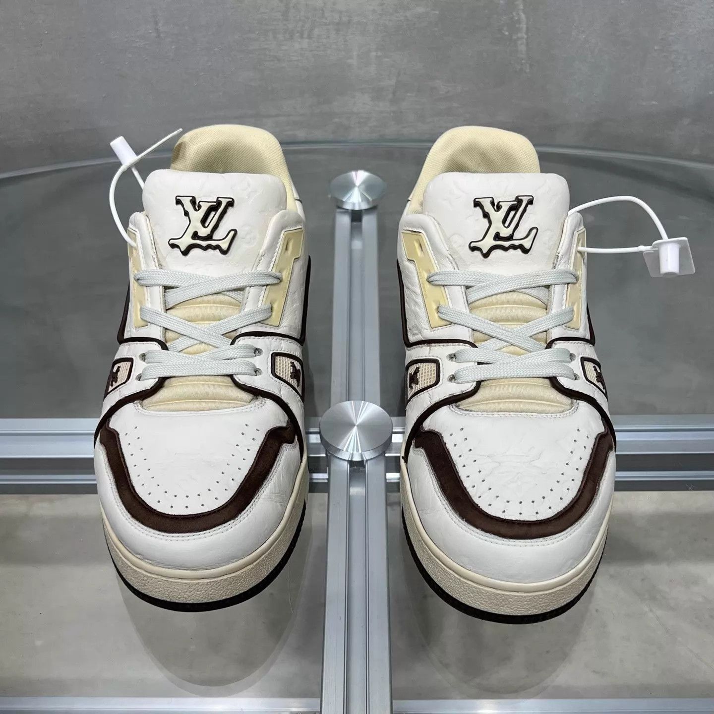 Louis Vuitton LV Trainer Tyler Cream AOP UK4 Size US 7.5 / IT 37.5 - 1 Thumbnail