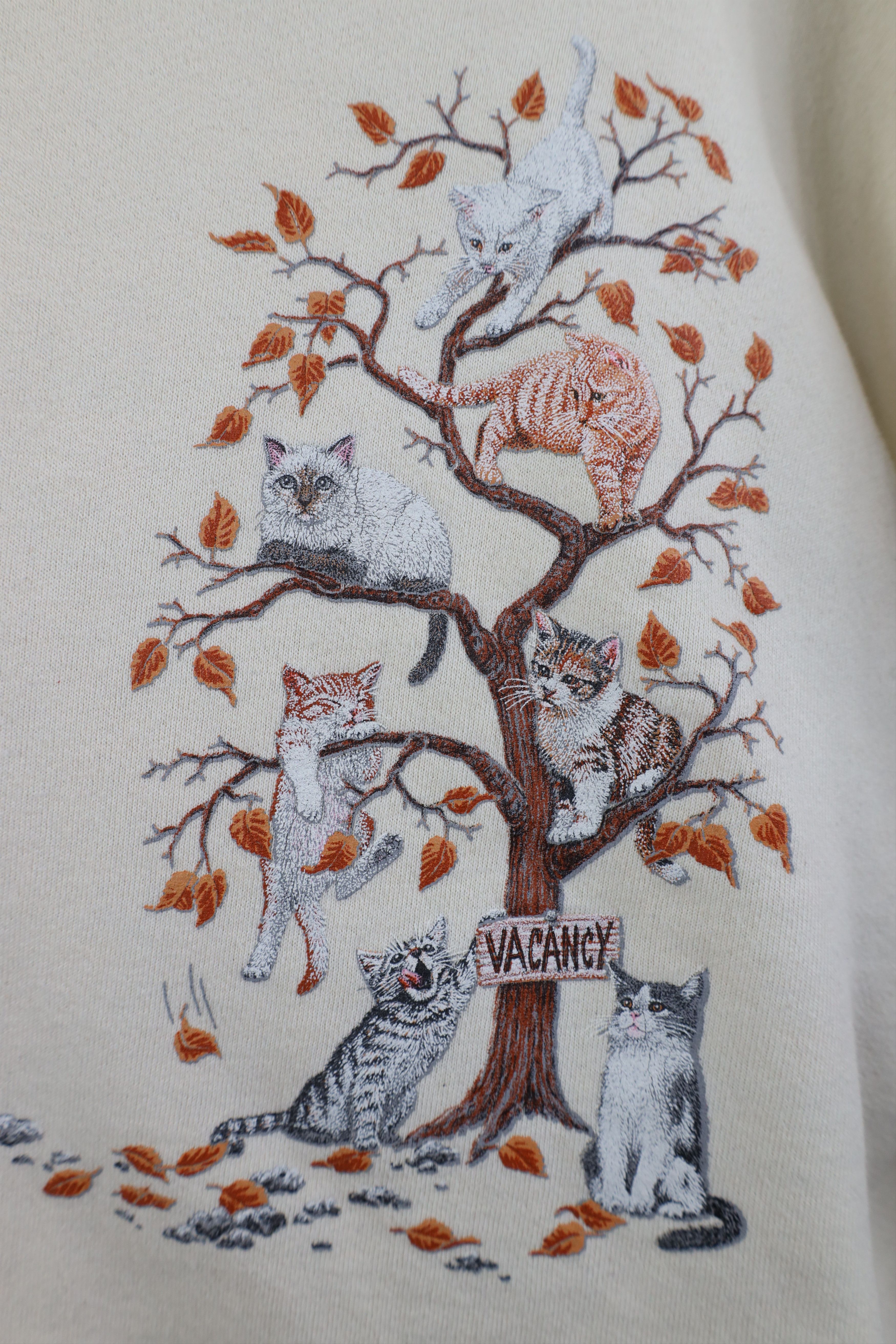 Vintage Vintage 90s Streetwear Cat Lady Cat Kitten Bird Sweatshirt Size XL / US 12-14 / IT 48-50 - 5 Thumbnail