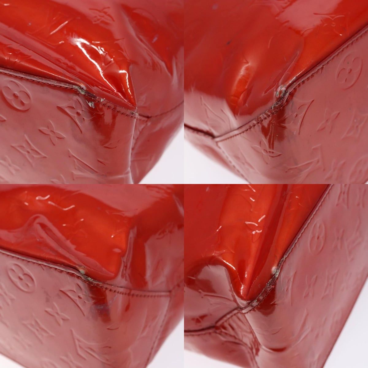 Louis Vuitton LOUIS VUITTON Monogram Vernis Reade MM Hand Bag Red Rouge Size ONE SIZE - 10 Thumbnail