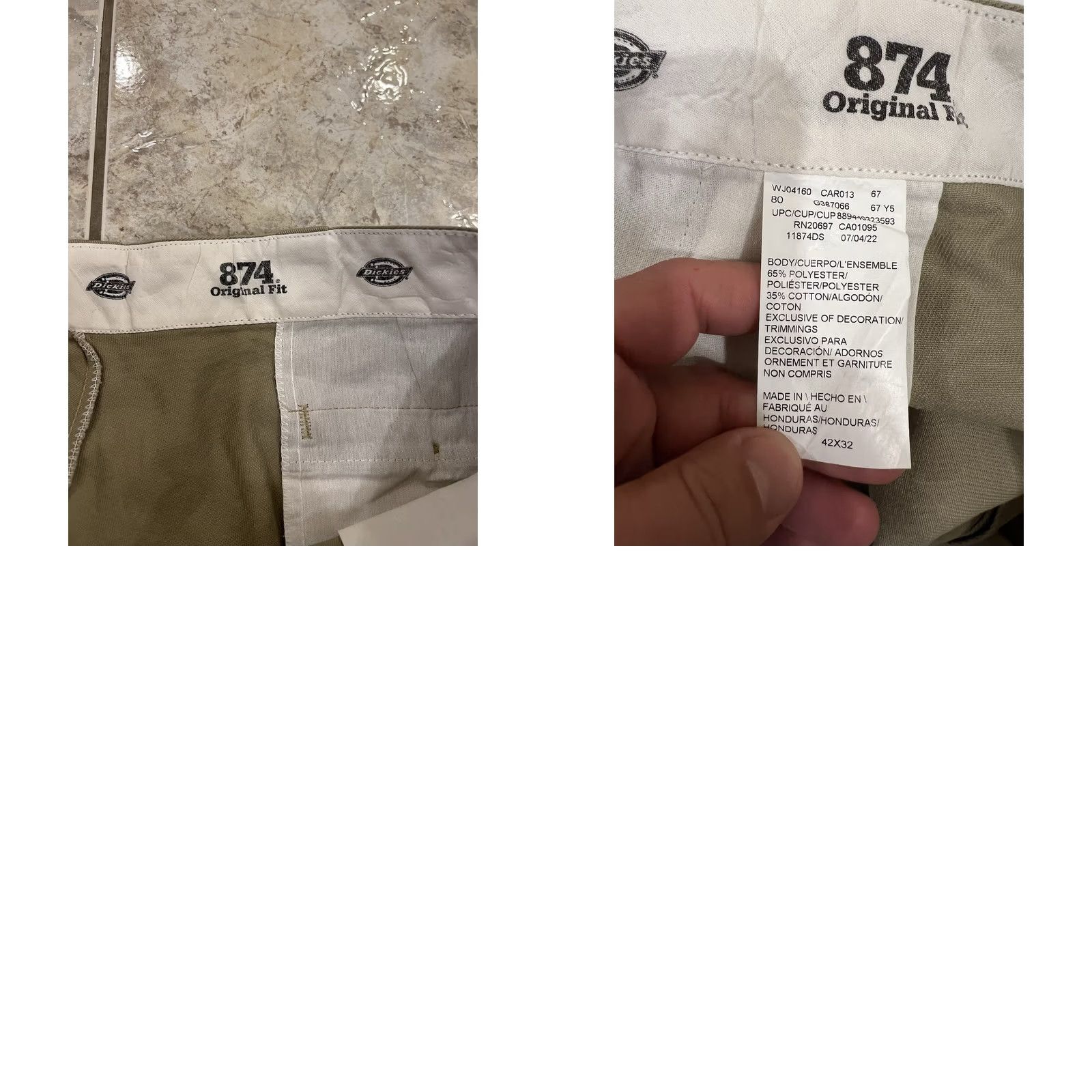 Dickies Dickies Original 874KH Pants Khaki Twill Straight 42x32 Mens Vintage Style Workwear Shart — Wait, typo. Size US 42 / EU 58 - 8 Thumbnail