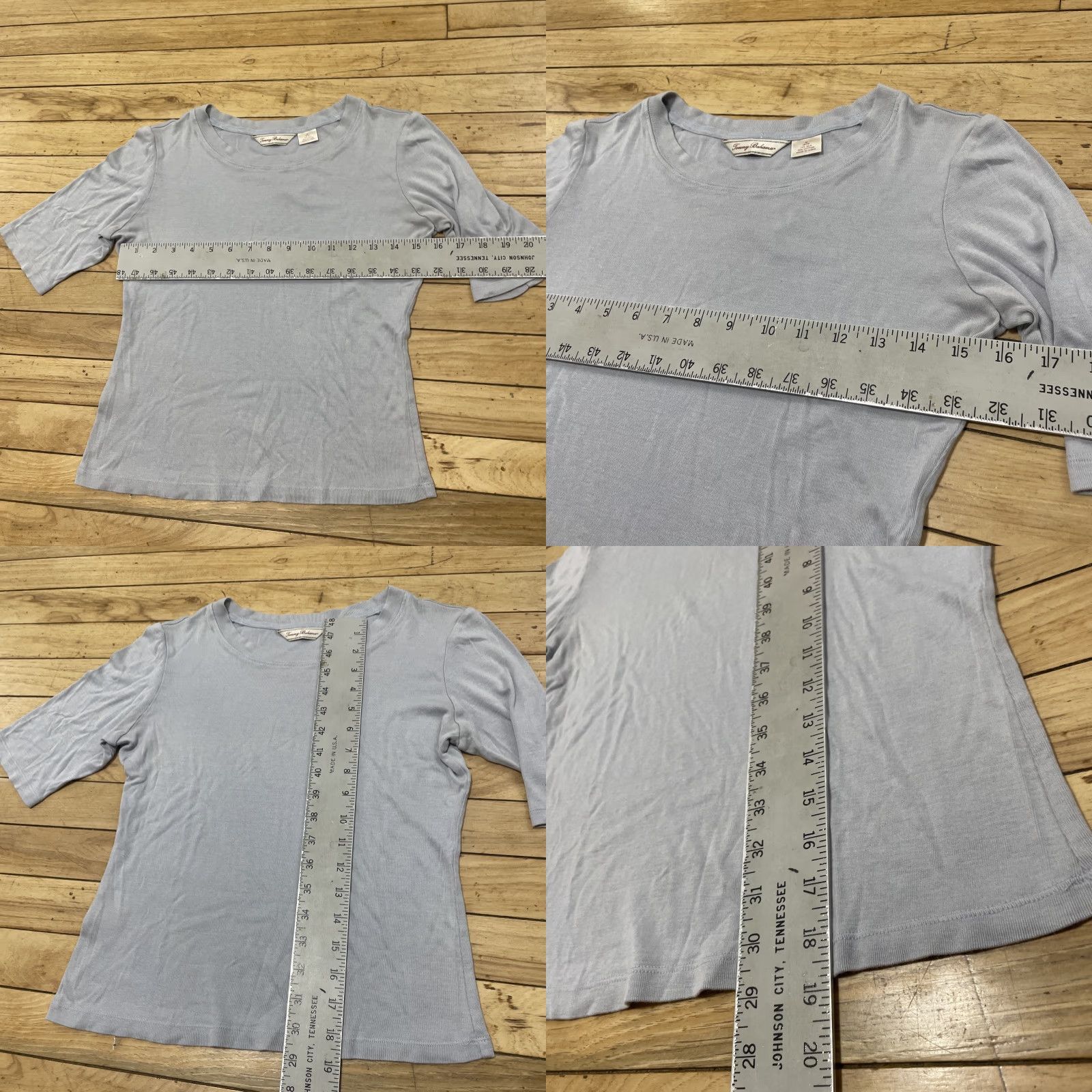 Tommy Bahama Tommy Bahama Silk Top Shirt Women M Light Blue Shimmer Beach 3/4 Sleeve V-Neck Pullover Casual Travel Womens Size M / US 6-8 / IT 42-44 - 8 Thumbnail