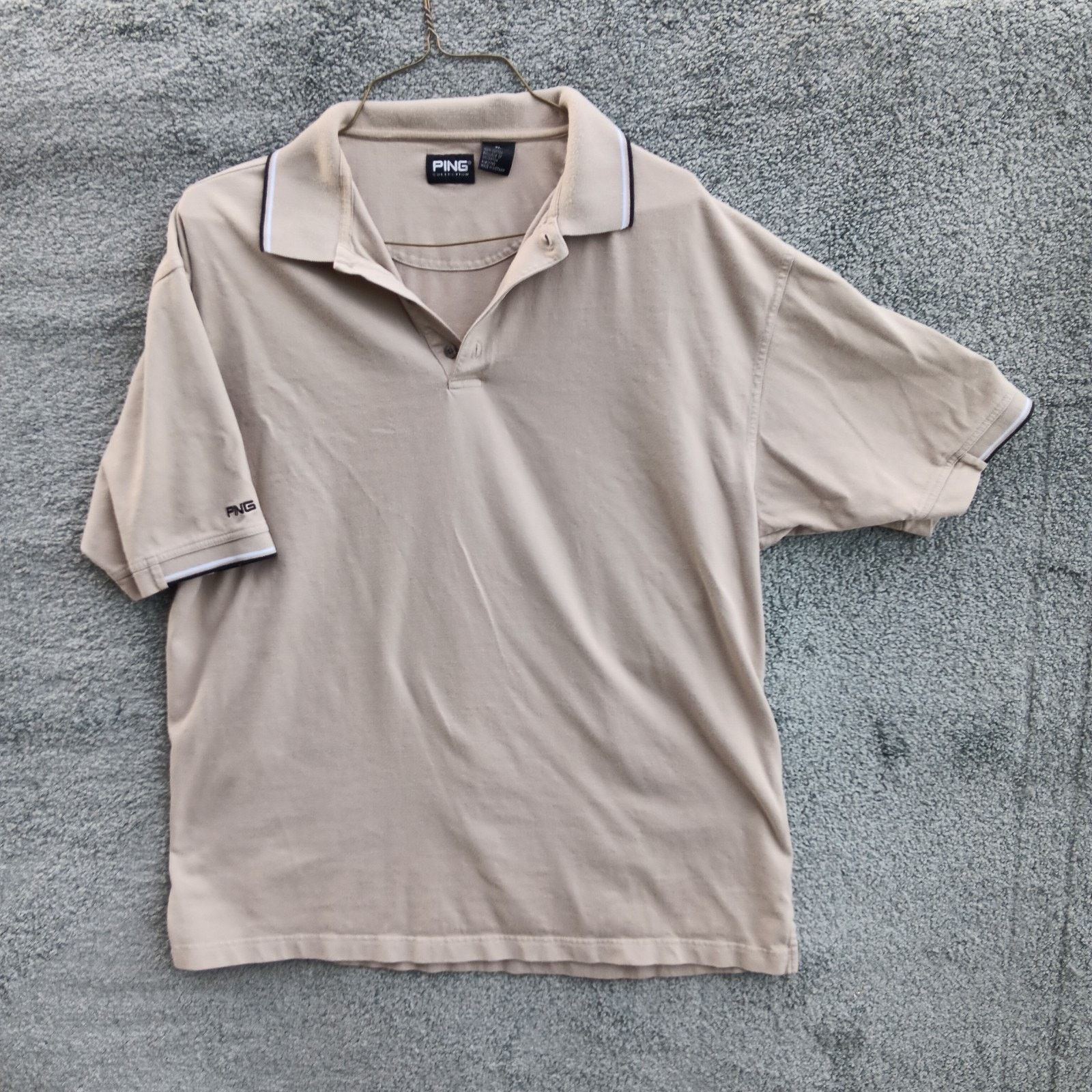 PING PING Golf Polo Shirt Men’s XL Beige Performance Classic Fit Size US XL / EU 56 / 4 - 1 Thumbnail