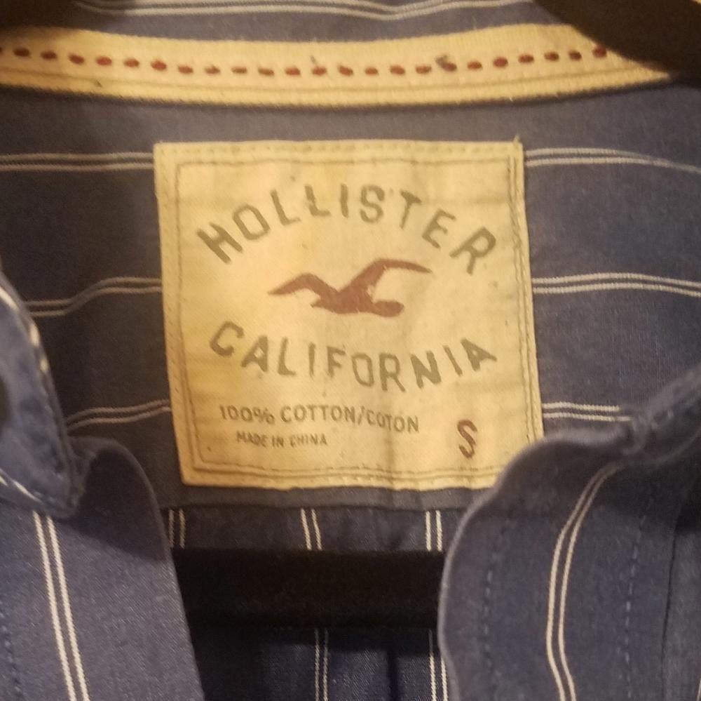 Designer Hollister Men's Blue Striped Shirt Size Small Size US S / EU 44-46 / 1 - 3 Thumbnail