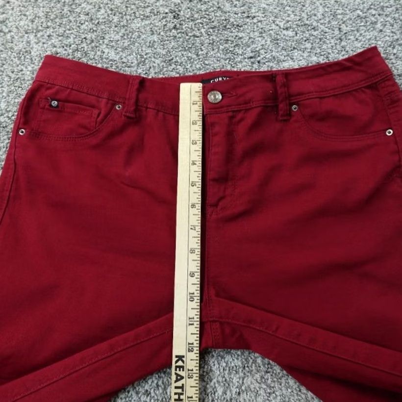 Vintage Curve Appeal Pants Womens 12 Red Minimalist Jegging Jeans Stretch High Rise Flex Skinny Pockets Curv eAppeal Pants Size 34" / US 12 / IT 48 - 4 Thumbnail