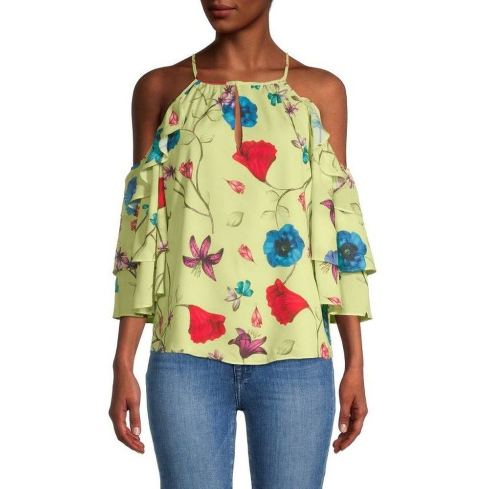 Parker NWT New $268 Parker Cold-Shoulder Floral Valencia Yellow To Size M / US 6-8 / IT 42-44 - 1 Thumbnail