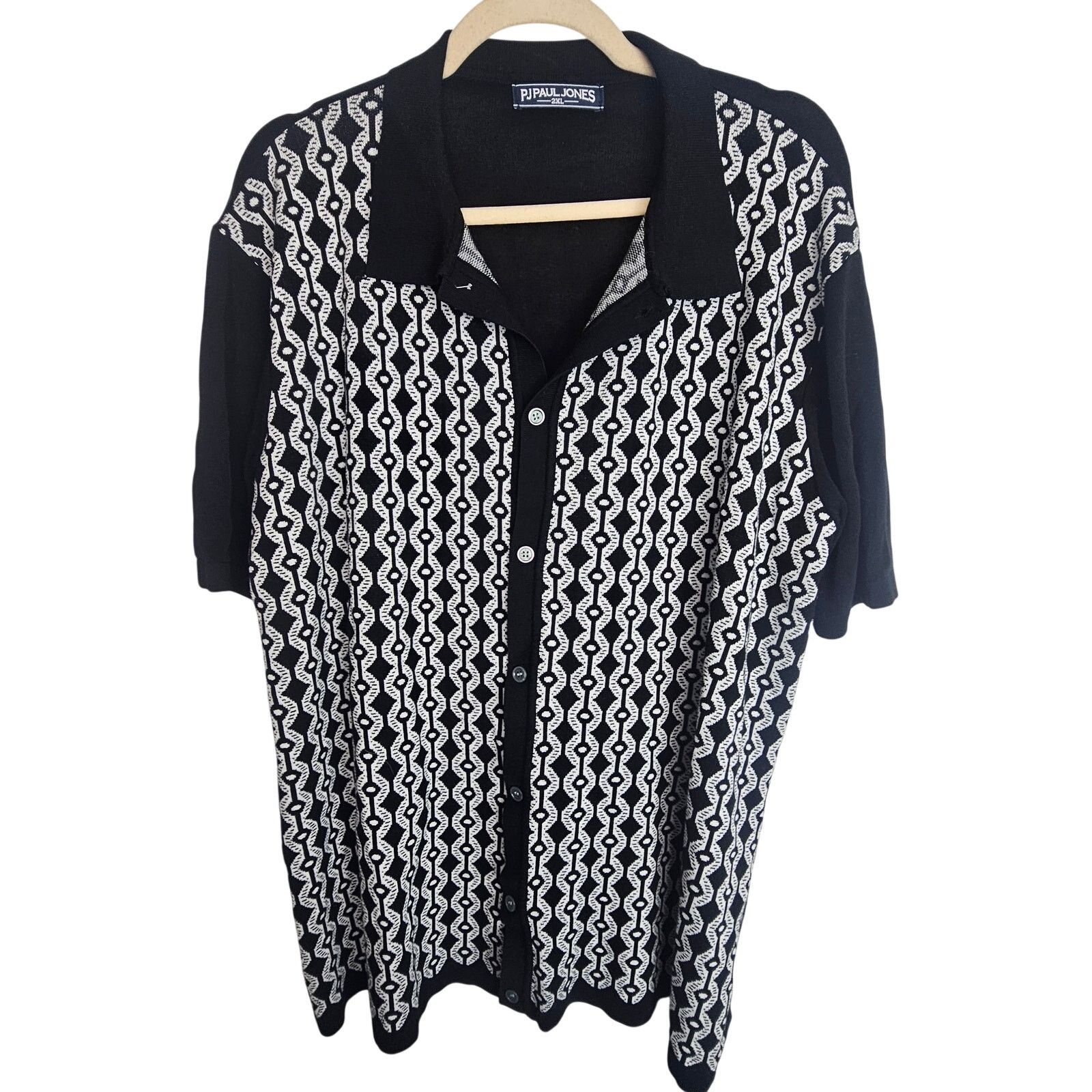 Bobby Jones PJ Paul Jones Mens Retro Geometric Cardigan Sweater 2XL Knit Size US XXL / EU 58 / 5 - 1 Thumbnail