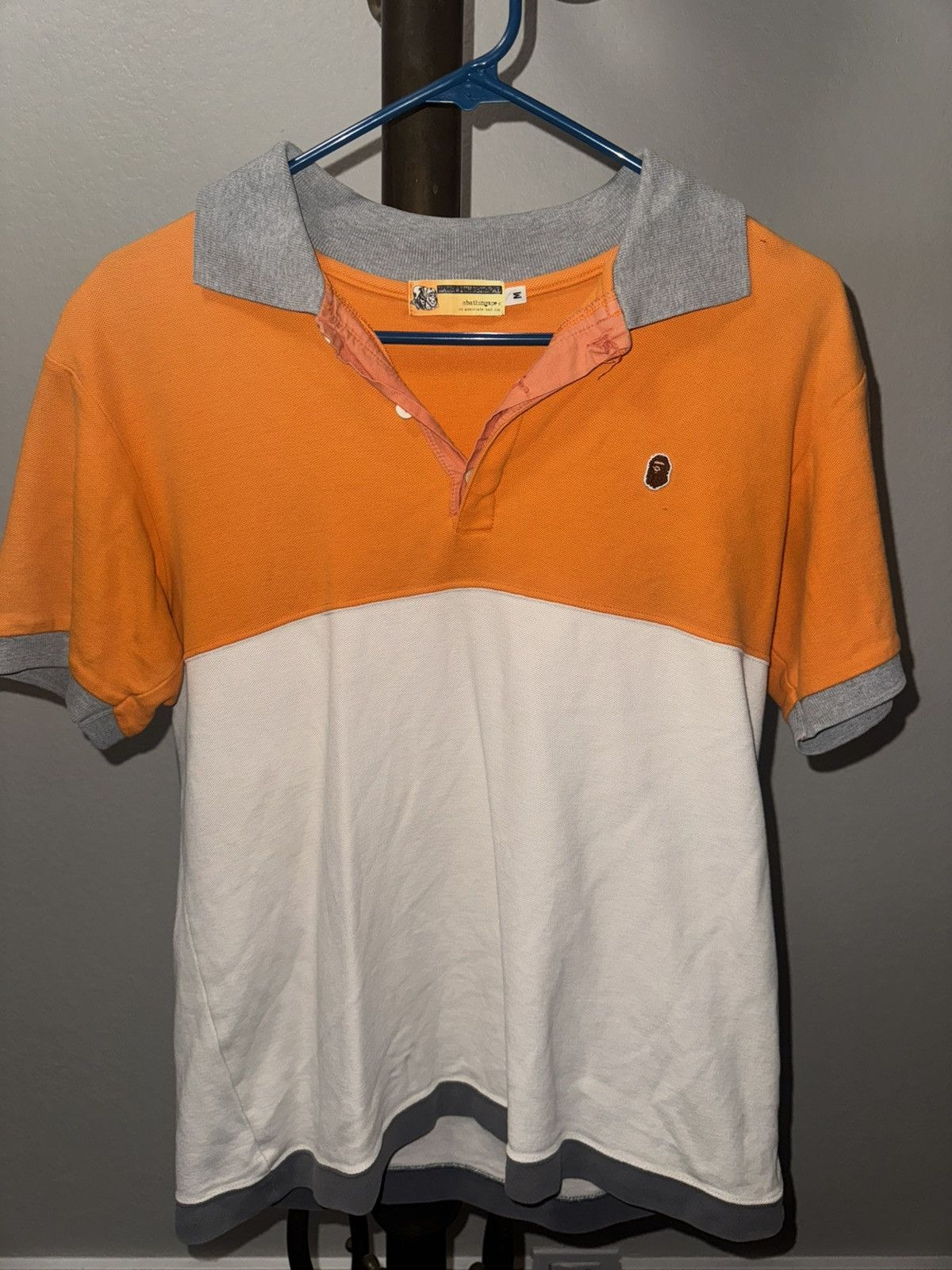 Orange/Grey/White Bape Polo shirt