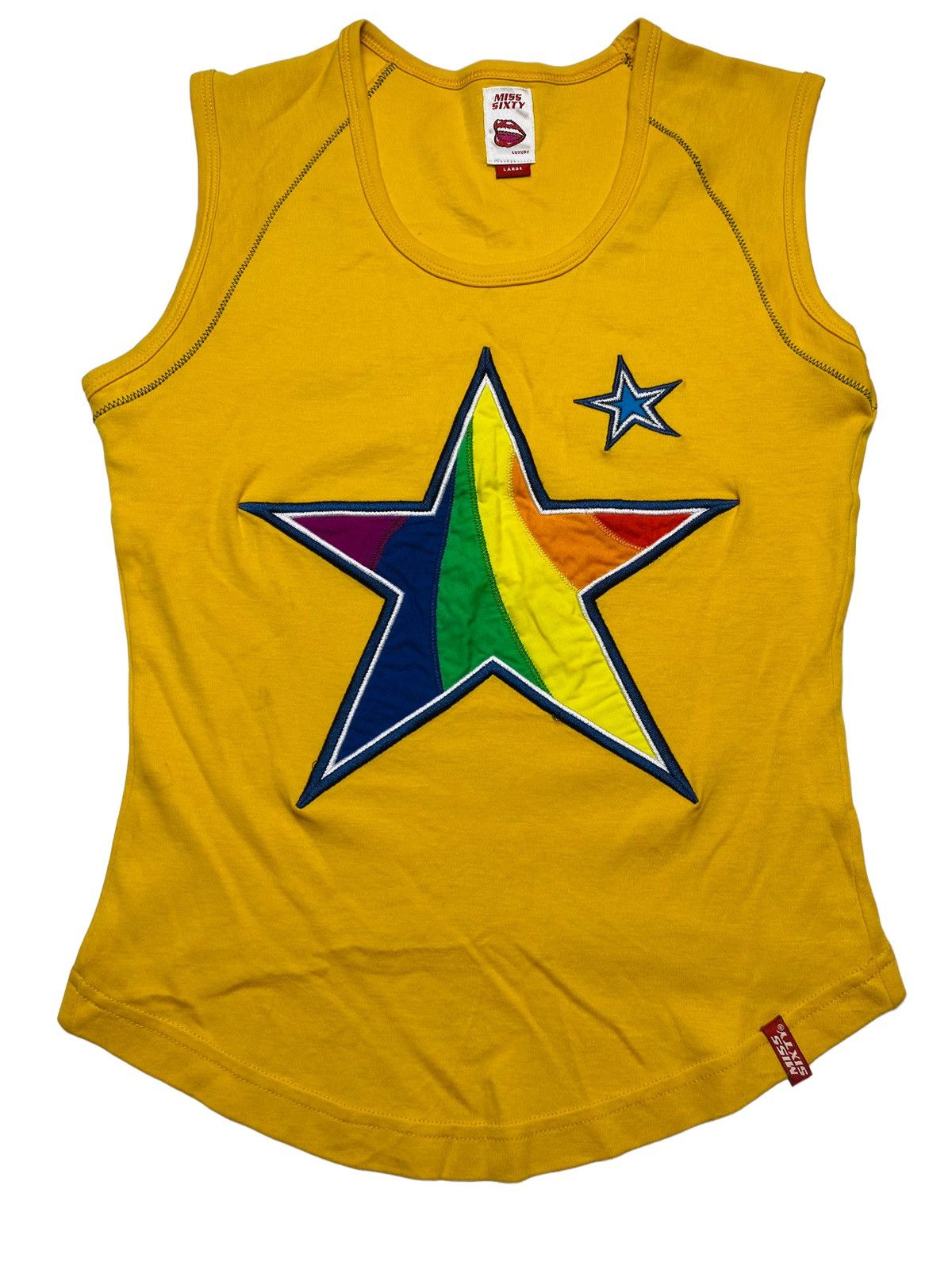 Hysteric Glamour × Japanese Brand × Miss Sixty 2000s Miss Sixty - Patchwork Star Tank Top Size L / US 10 / IT 46 - 1 Thumbnail