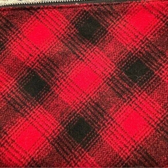 J. Jill J. Jill Wool Black Red Plaid & Leather Clutch Wristlet Handb Size ONE SIZE - 3 Thumbnail