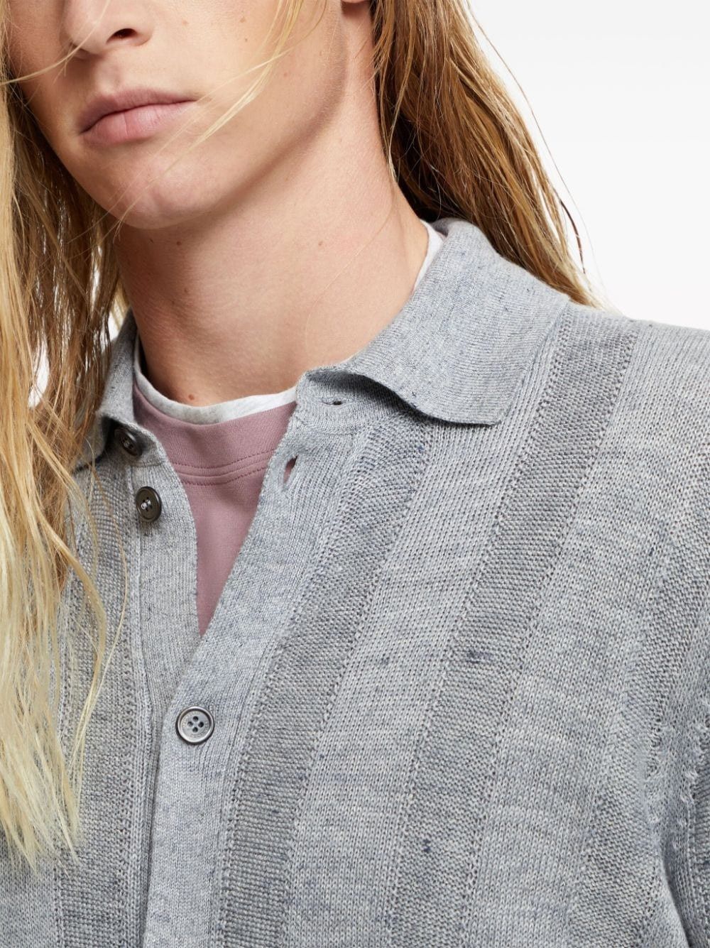 Brunello Cucinelli Polo Sweater in Medium Grey Size US XL / EU 56 / 4 - 4 Thumbnail