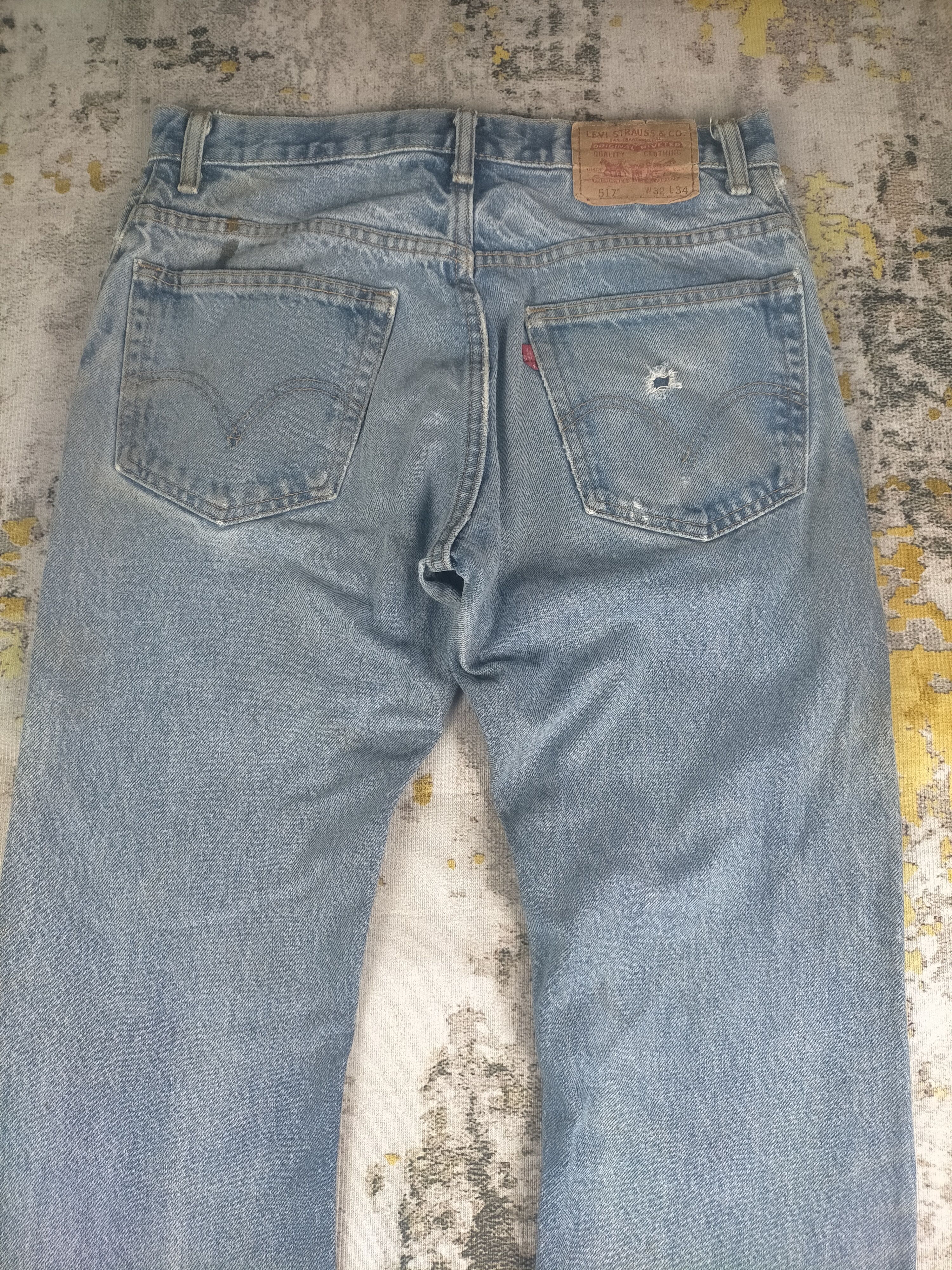 Levi's 🔥 Vintage Levis 517 Flared Ripped Dirty Distressed Jeans Size US 32 / EU 48 - 6 Thumbnail