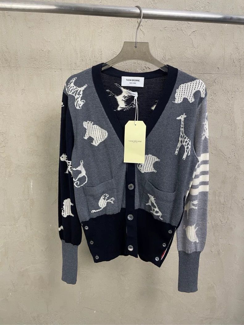 Thom Browne Thom Browne Gray and blue parka wool sweater Size US XS / EU 42 / 0 - 1 Thumbnail