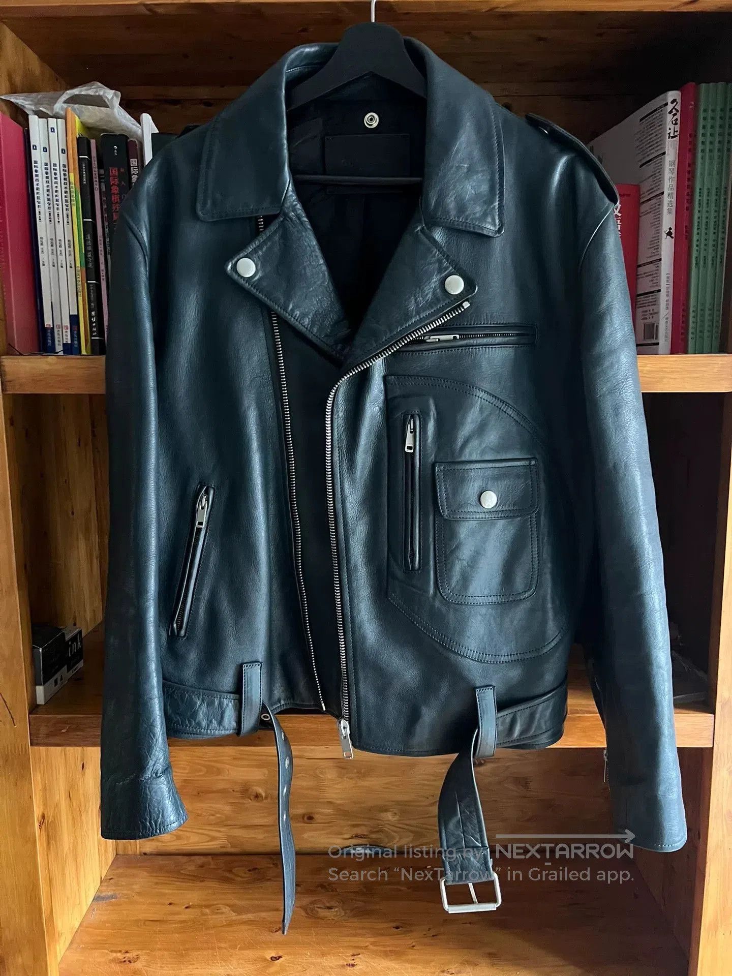 Givenchy Givenchy Blue Leather Biker Jacket. Size US L / EU 52-54 / 3 - 7 Thumbnail