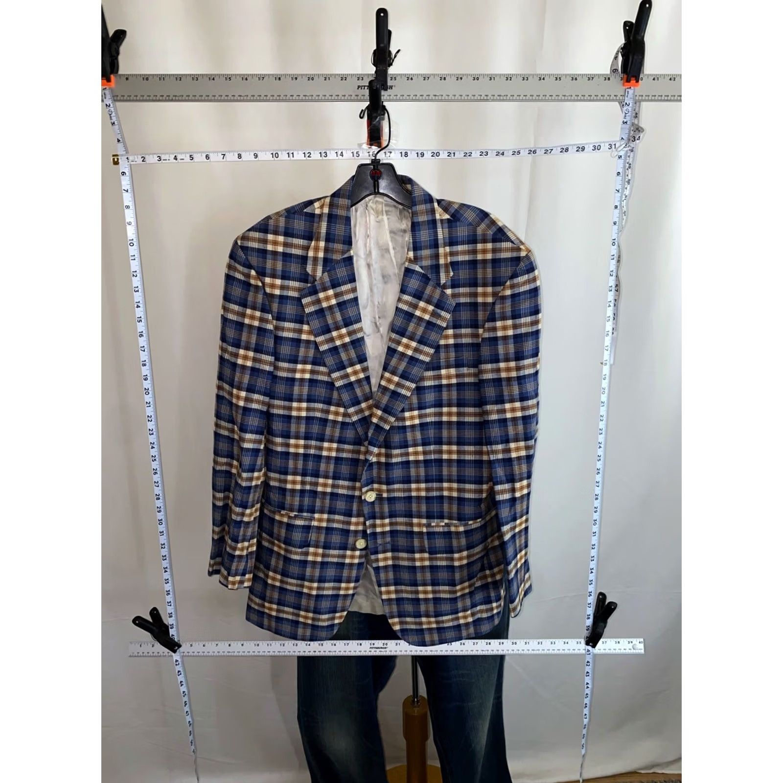 Lands' End Lands End Jacket COAT Sz 39 R Small S Men Plaid Jacket Coat Lands End Blazer Regular XS not applicable Size 36R - 2 Thumbnail