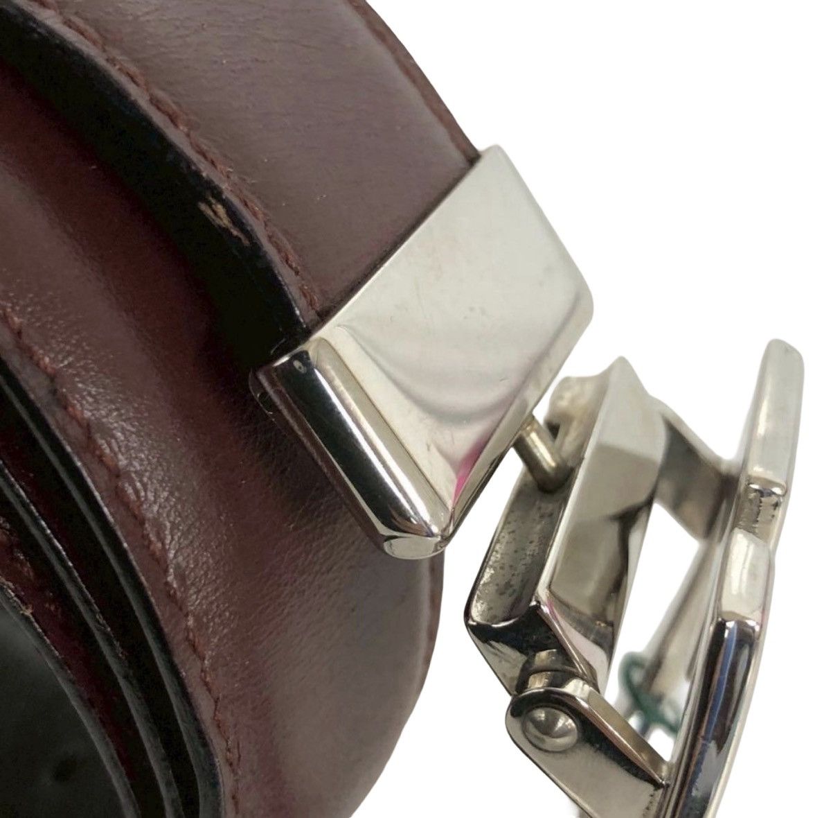 Gucci Gucci G-Buckle Leather Belt Wine Red/Silver Tom Ford Era Size ONE SIZE - 11 Thumbnail