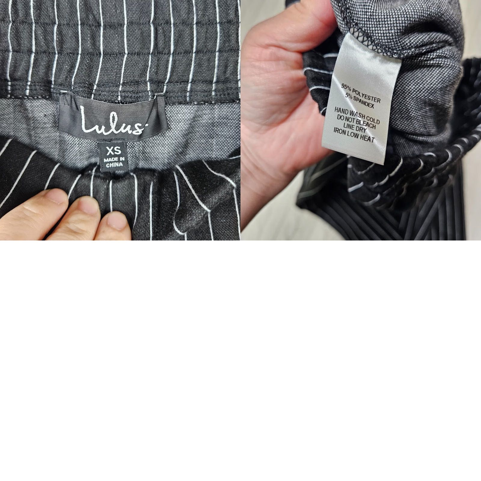 Vintage Lulu's Women's black White stripes Pull-on Casual Pant XS Size 26" / US 2 / IT 38 - 8 Thumbnail