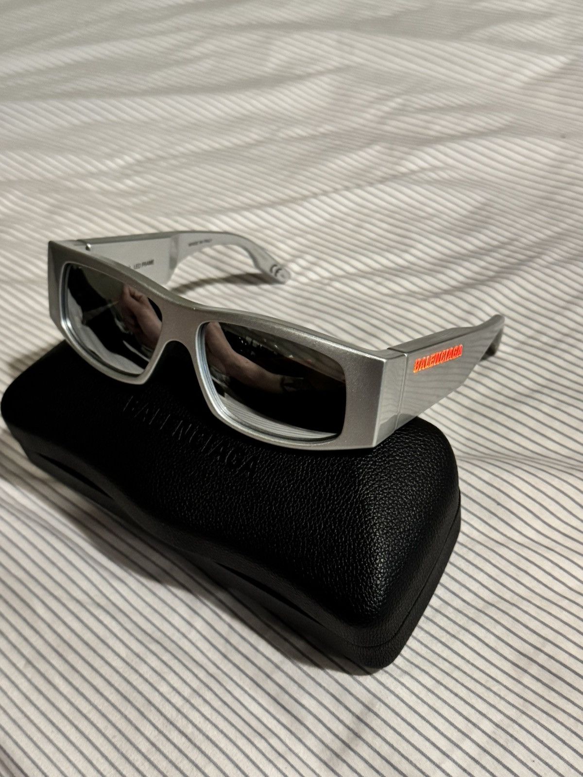 *RARE* BALENCIAGA SILVER LED FRAMES