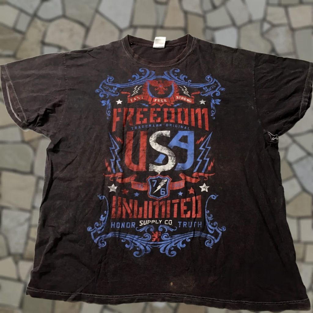 Fruit Of The Loom fruit of the loom T-Shirt XXL 2XL freedom usa graphic Casual Tee Size US XXL / EU 58 / 5 - 1 Thumbnail
