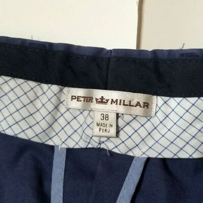 Peter Millar Peter Millar Shorts 100% Pima Cotton Blue Belted Pockets 38 Mens Khaki/Casual Chino Front Flat Front Size US 38 / EU 54 - 3 Thumbnail