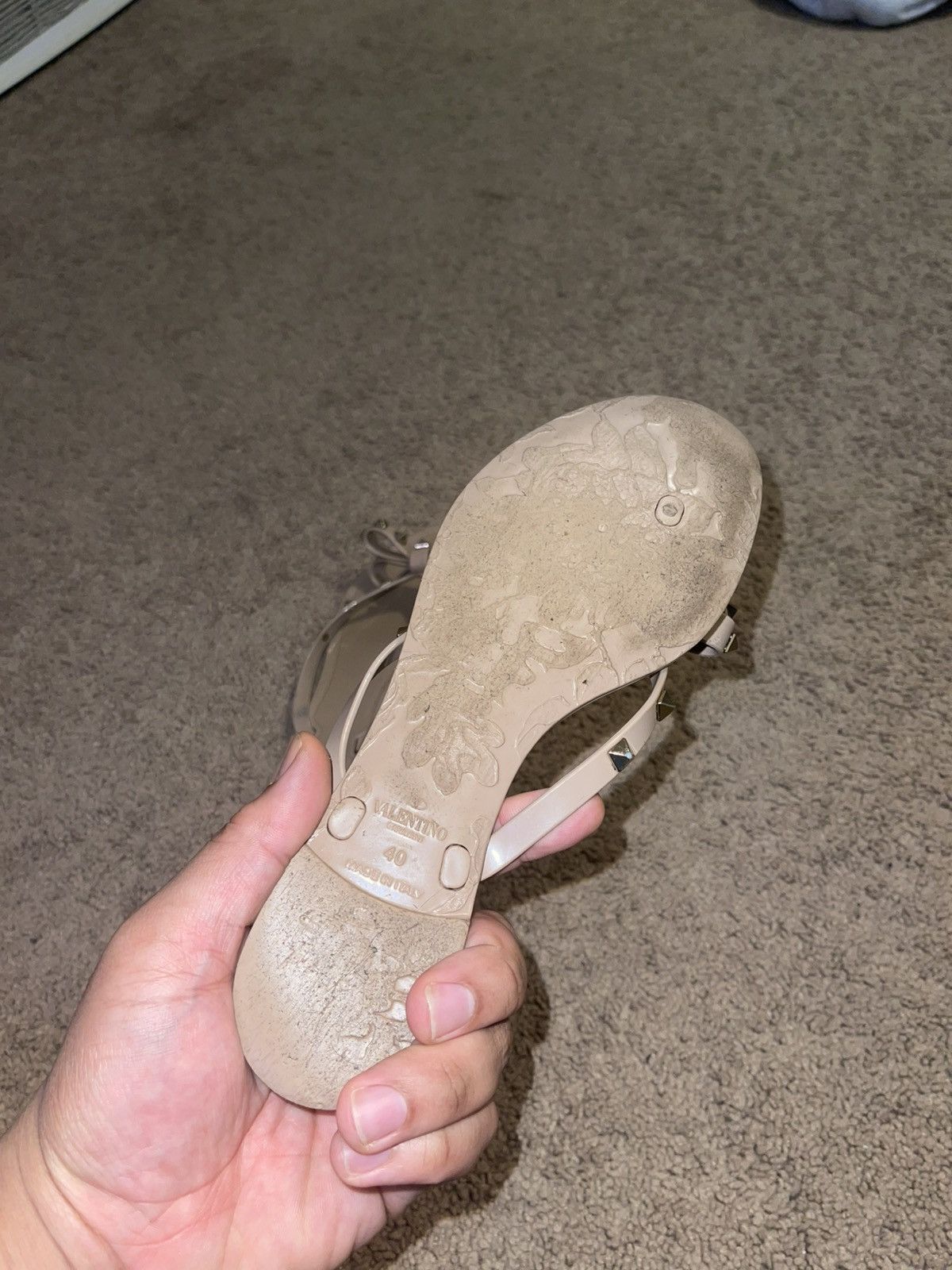 Valentino Valentino Rockstud Rubber Slippers Size US 10 / IT 40 - 12 Thumbnail