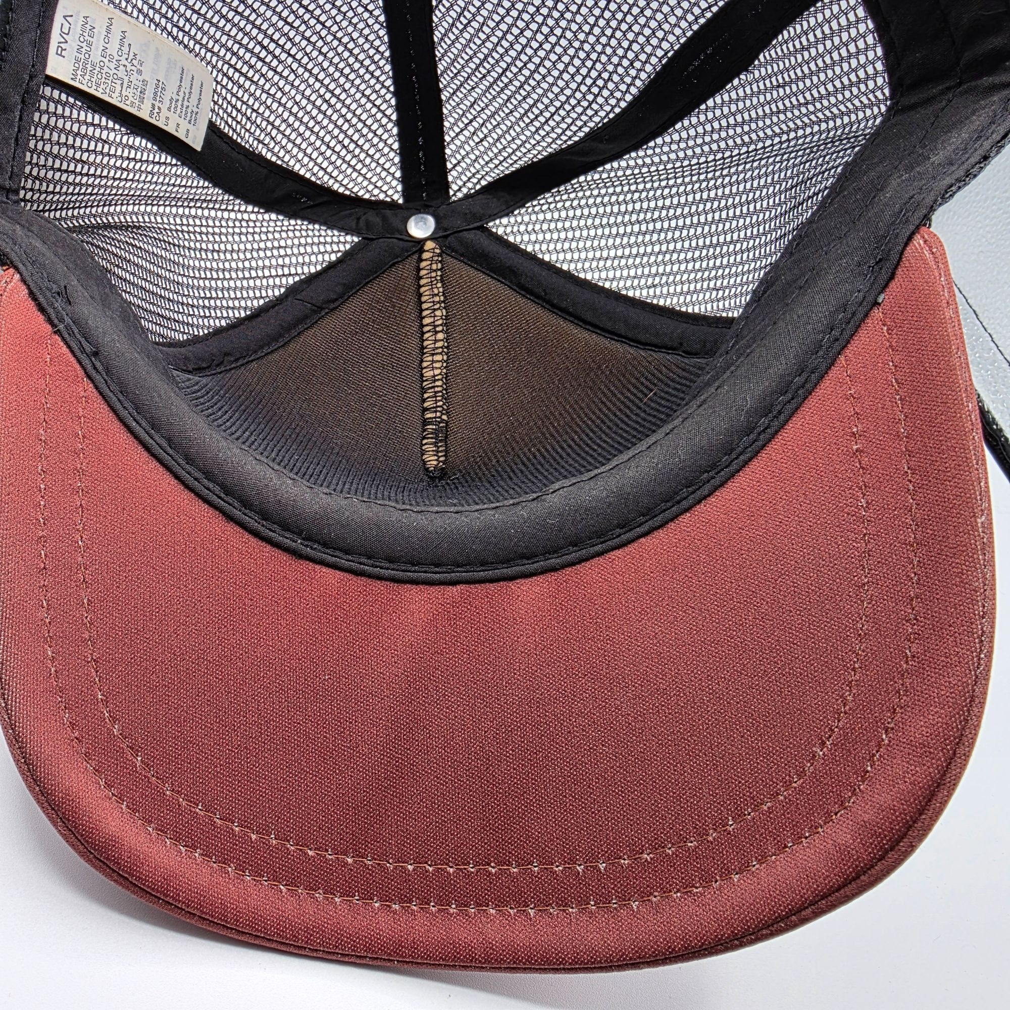 RVCA RVCA Aloha Adults Red Black Trucker Hat Casual Beach Summer Size ONE SIZE - 8 Thumbnail