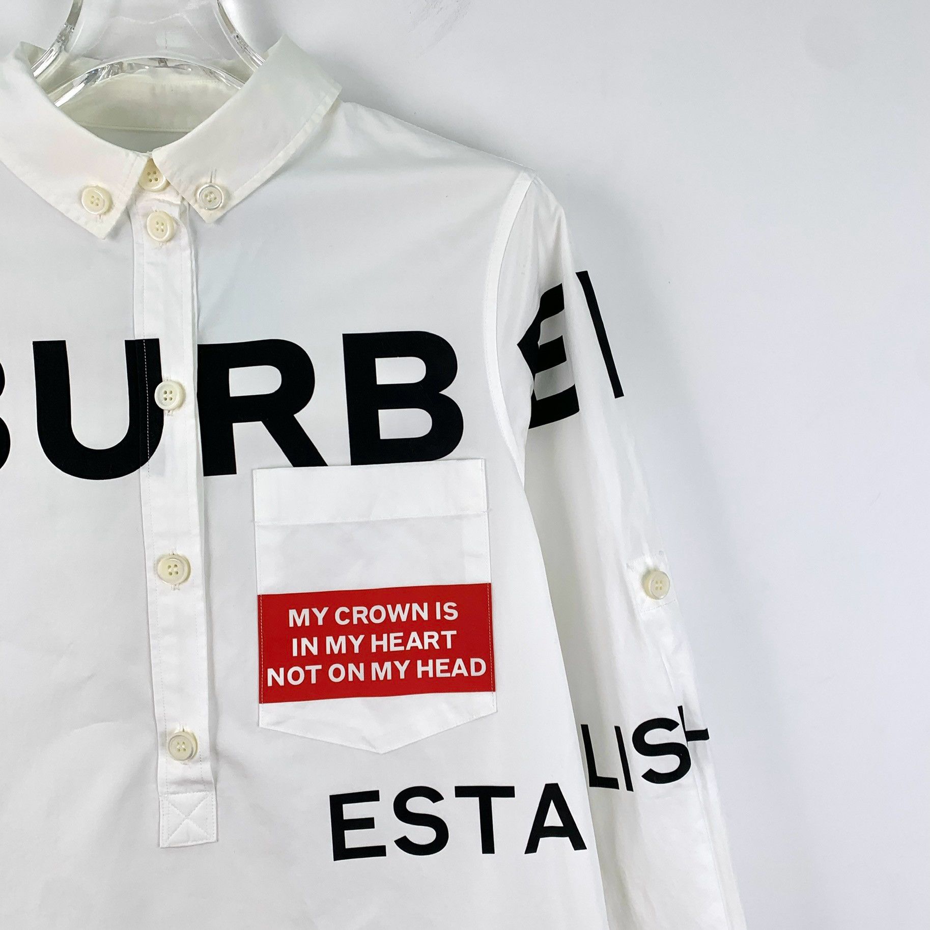 Burberry Burberry white letter belt long-sleeved shirt dress 36 Size XS / US 0-2 / IT 36-38 - 6 Thumbnail