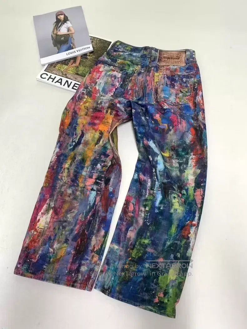 Acne Studios Acne Studios Wide Leg Graffiti Denim Pants Size 34" / US 12 / IT 48 - 3 Thumbnail