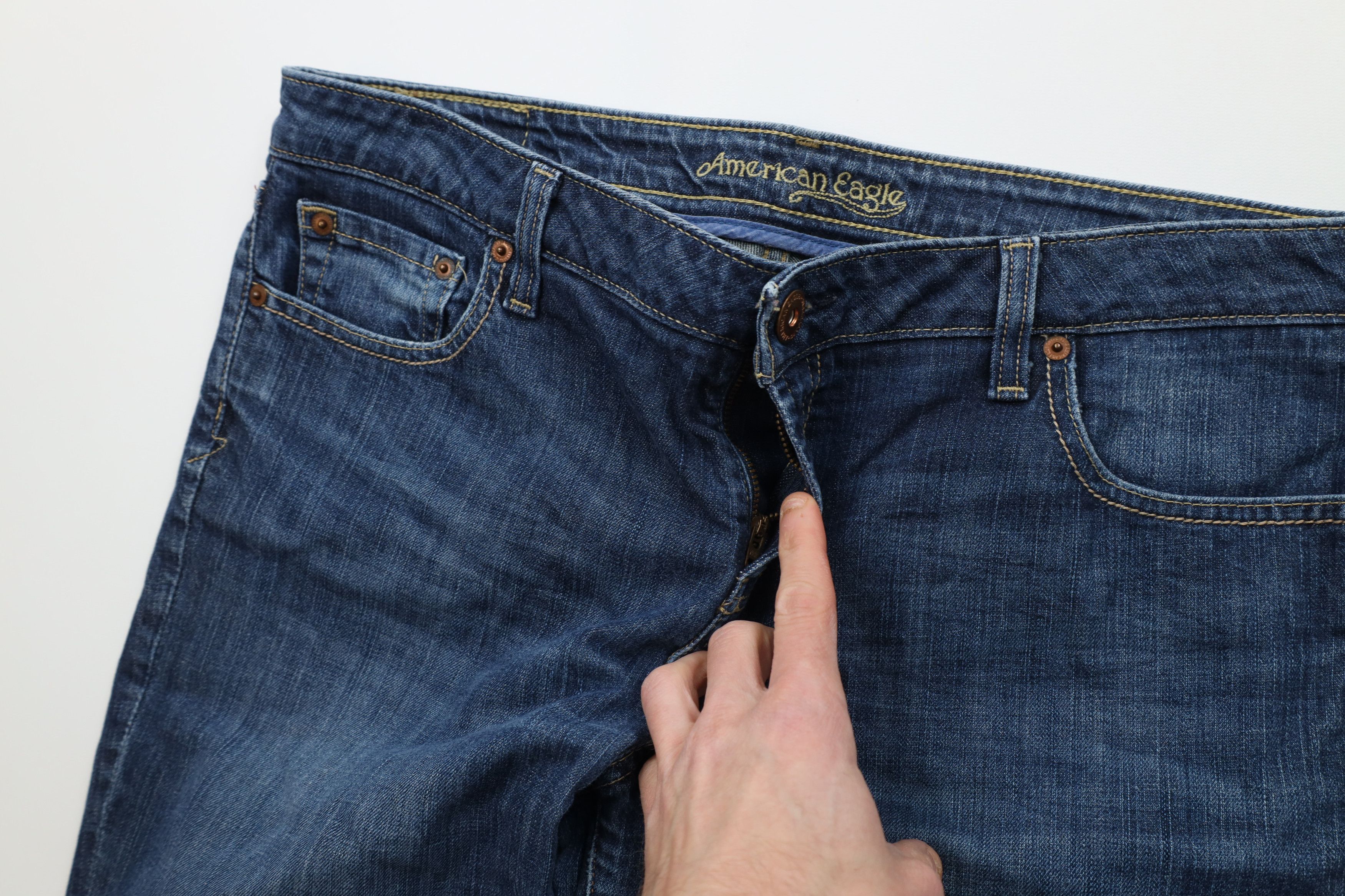 American Eagle Outfitters Vintage 90s Y2K American Eagle Flared Wide Leg Jeans Blue Size 36" / US 14 / IT 50 - 6 Thumbnail
