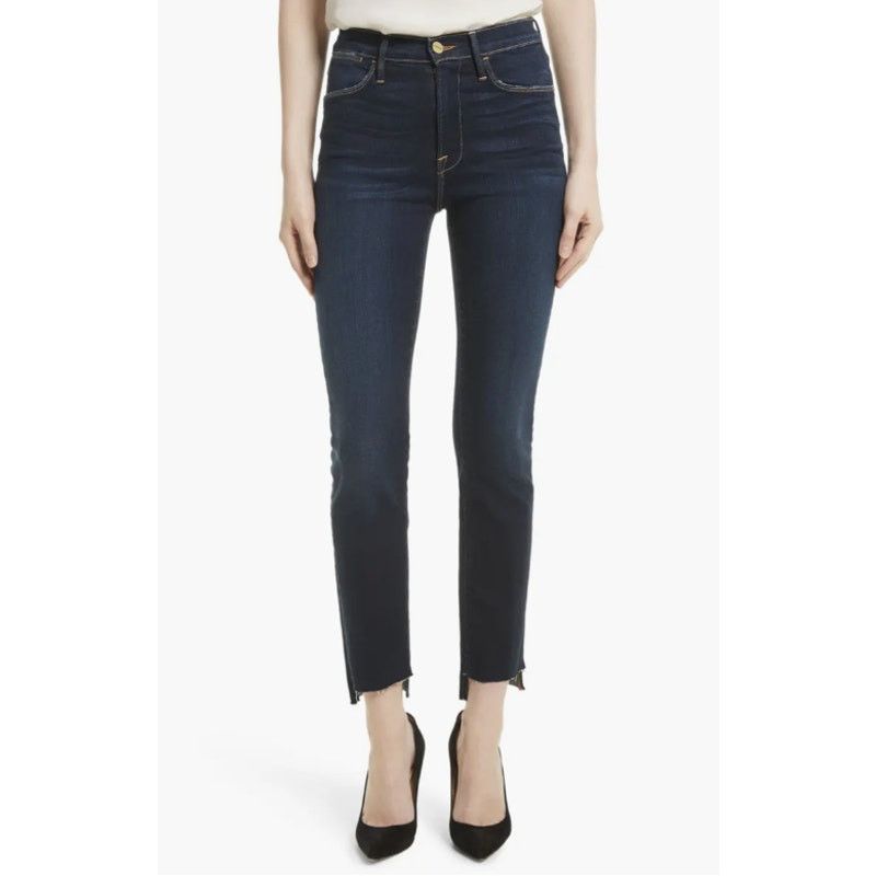 Frame FRAME Le High Straight Raw Stagger Jeans "Cabana" - Size 28 Size 29" - 2 Thumbnail