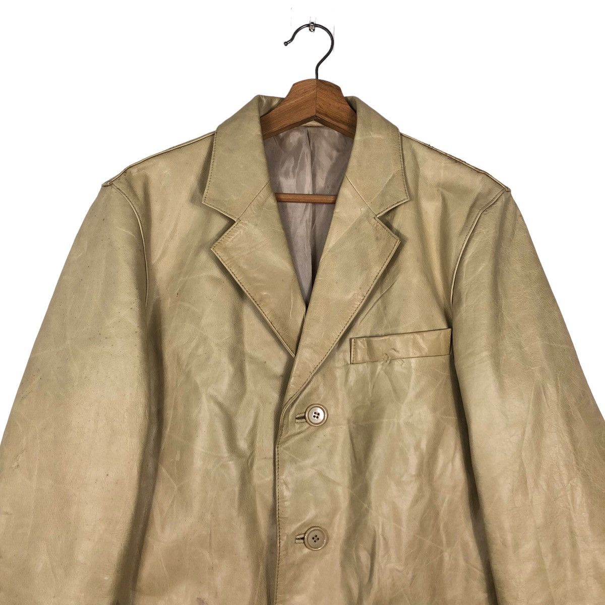Issey Miyake 🔥Vintage Chore Leather Jacket C’S Men Japan Issey Miyake Size US L / EU 52-54 / 3 - 3 Thumbnail