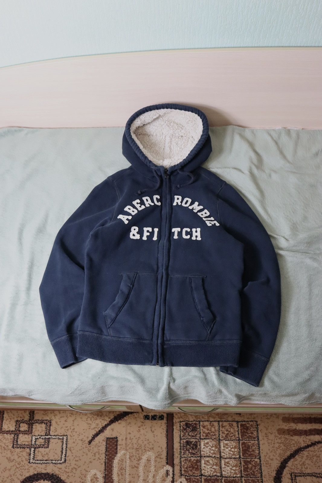 Abercrombie & Fitch Abercrombie & Fitch Vintage Navy Fur Fleece Hoodie y2k Crazy Size US M / EU 48-50 / 2 - 4 Thumbnail