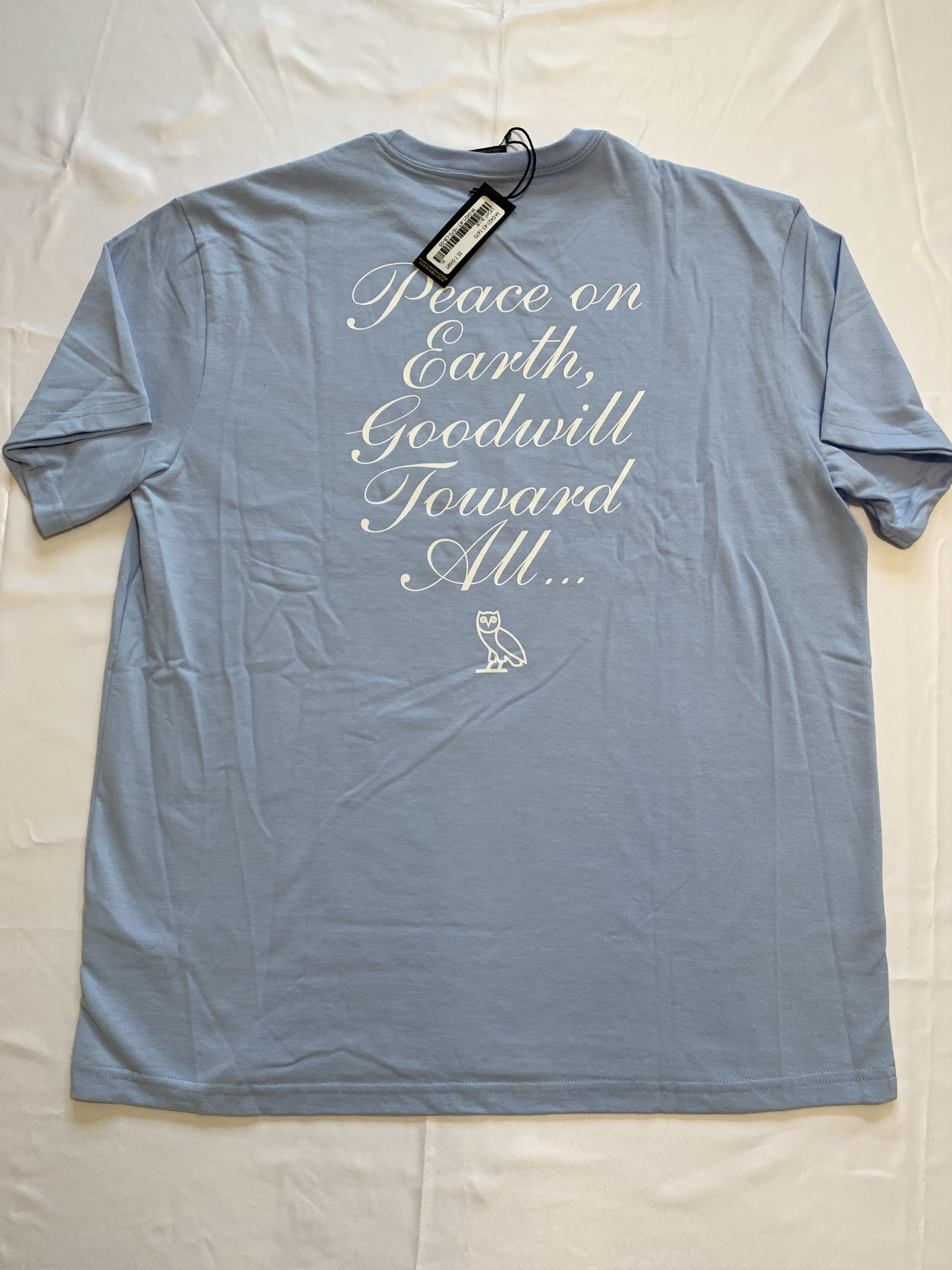 Drake OVO Holiday Santa OG Owl T-shirt Sky Blue Size US XL / EU 56 / 4 - 9 Thumbnail