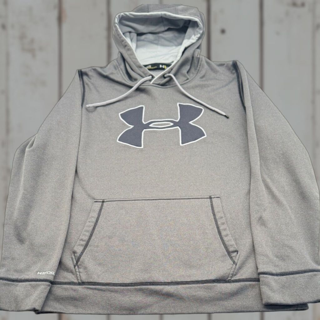 Under Armour VINTAGE Under Armour Storm Mens Hoodie Large Loose Gray Black Pullover Sweatshirt 2497 Size US L / EU 52-54 / 3 - 1 Thumbnail