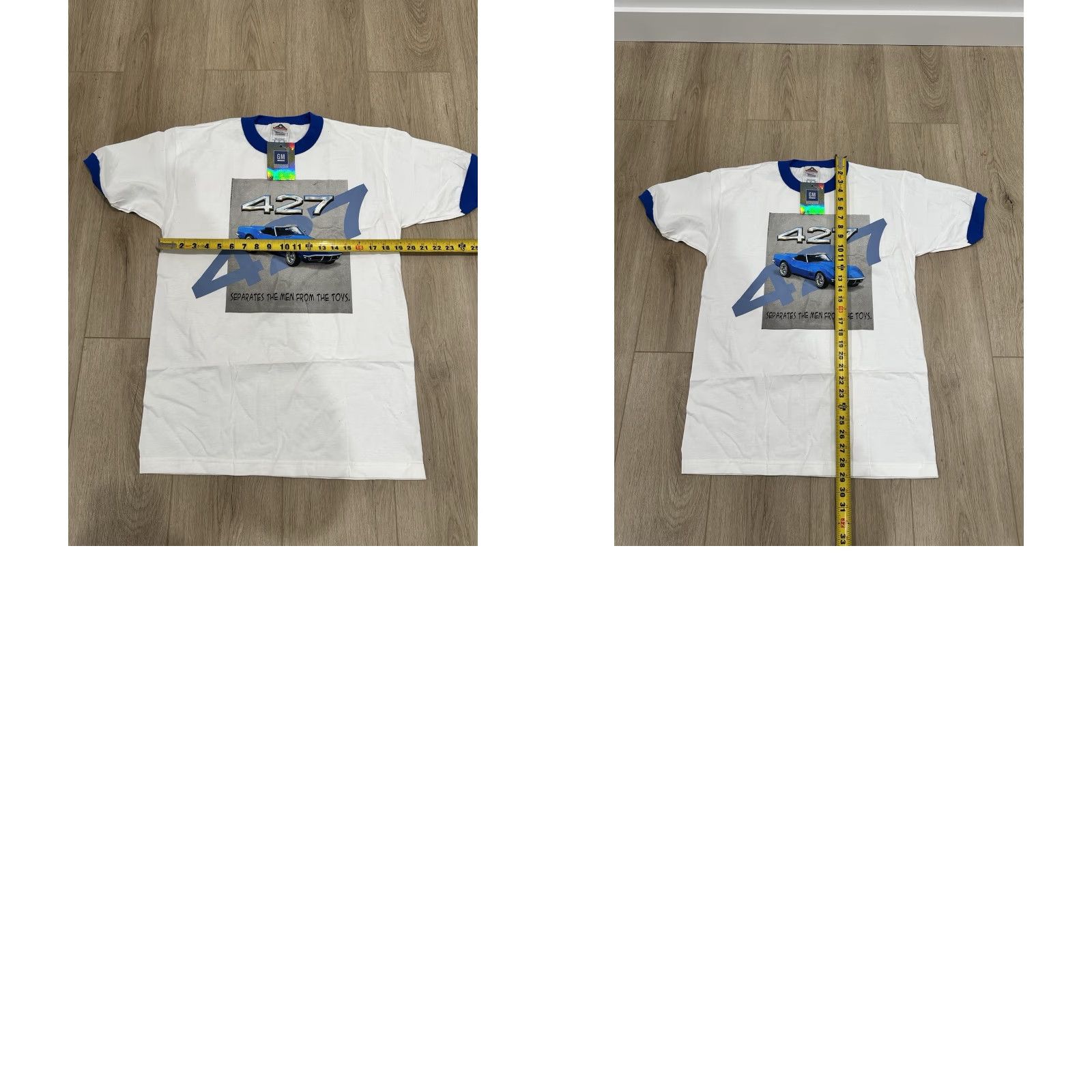 Vintage VINTAGE NWT Corvette Stingray 427 White Ringer GM Shirt Medium Unisex 1990s Graphic Tee Size US M / EU 48-50 / 2 - 8 Thumbnail