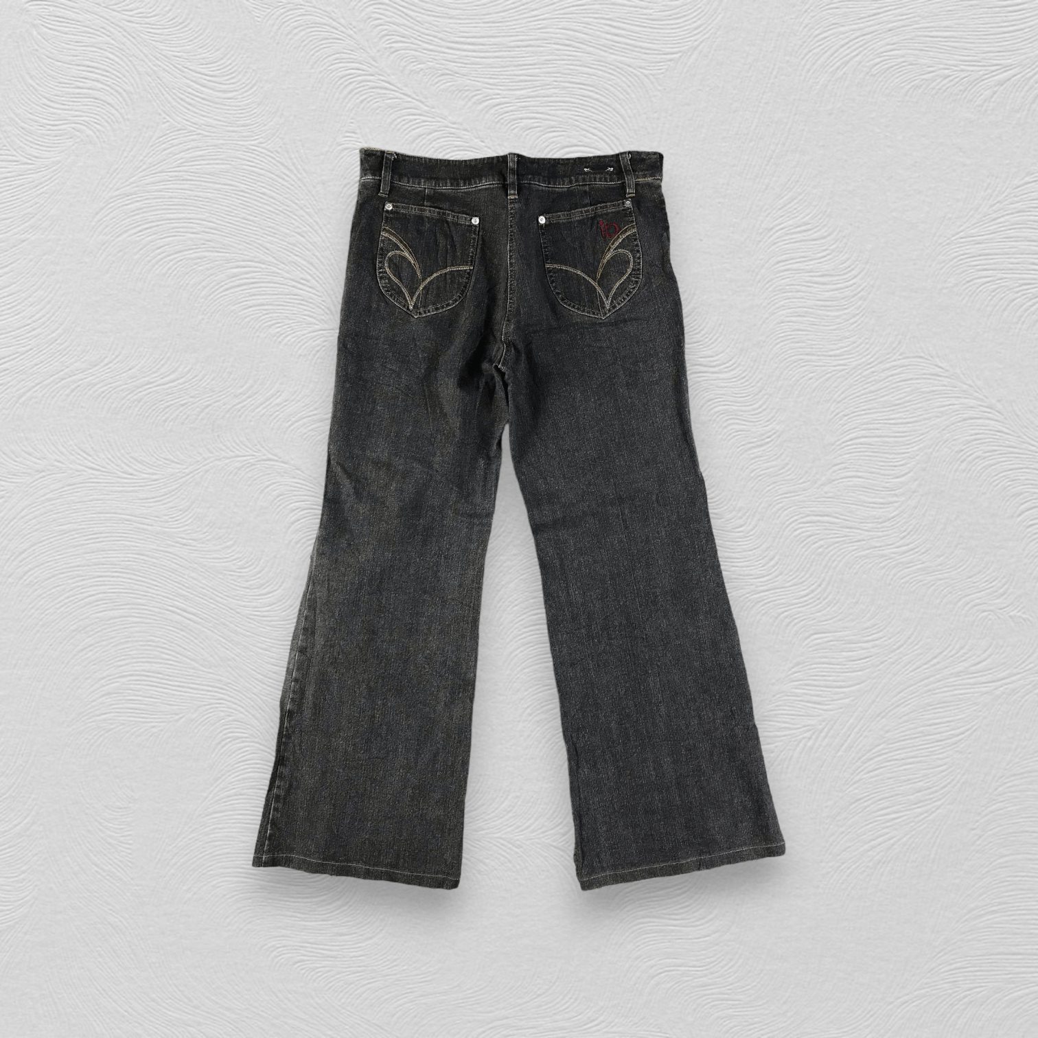 Japanese Brand Ingeborg Jeans Faded Black Flare Denim KJ1794 Size 32" / US 10 / IT 46 - 2 Thumbnail