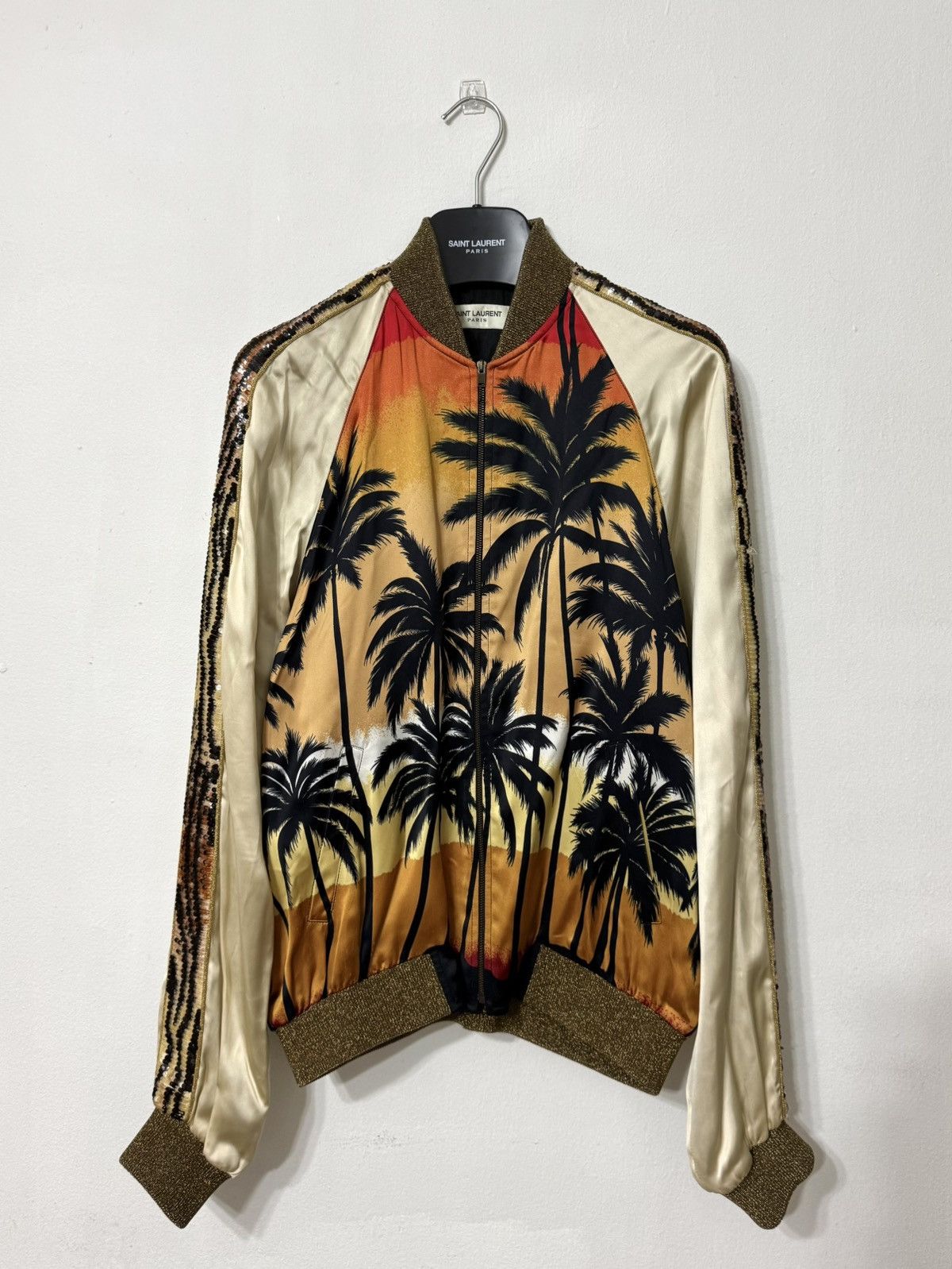 Hedi Slimane × Saint Laurent Paris 16SS Palm Sunset Teddy Bomber