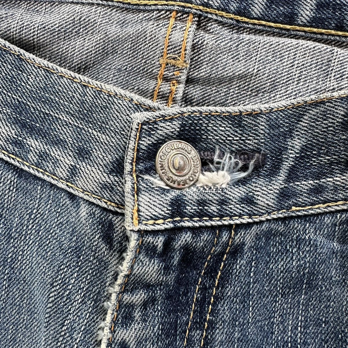 Japanese Brand Vintage Japanese Distressed Faded Denim Jean Pant W33 Size US 33 - 5 Thumbnail