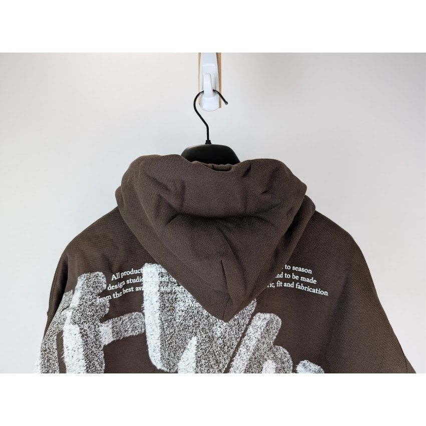 Off-White o1rshd1 Logo Skate Hoodie in Chocolate / White Size US M / EU 48-50 / 2 - 10 Thumbnail