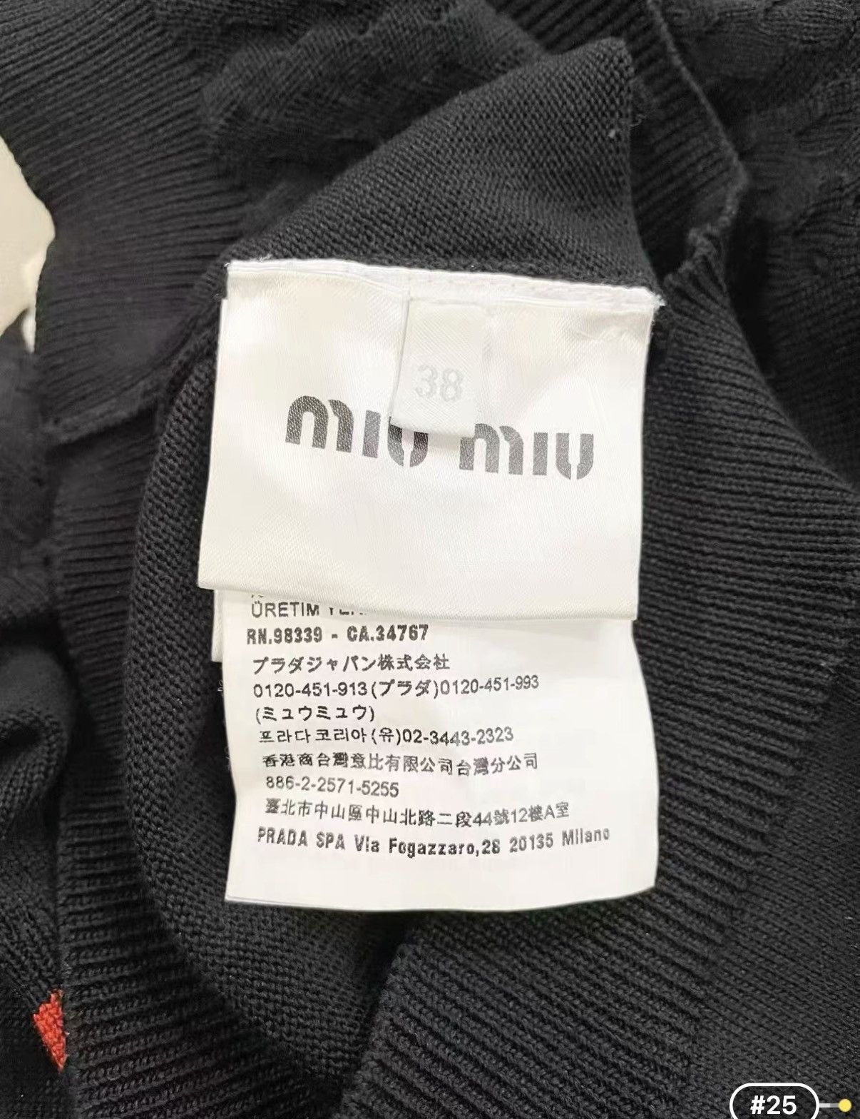 Miu Miu Miu Miu Classic Black Lapel Knit Polo Shirt J33 Size S / US 4 / IT 40 - 6 Thumbnail
