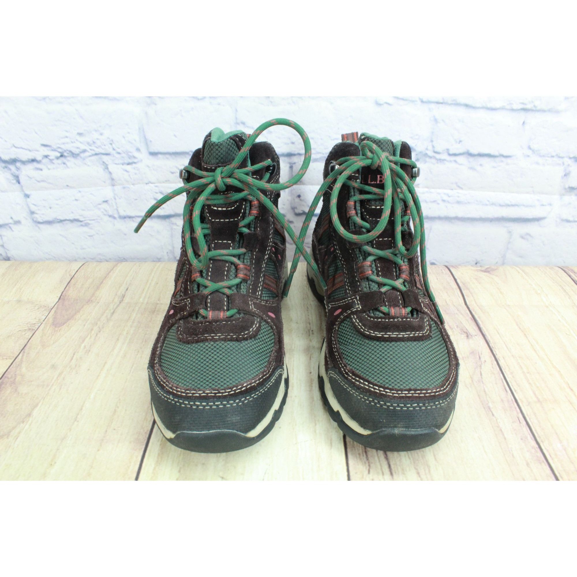 L.L. Bean LL Bean Women's Trail Model 4 Hiking Boots Green Brown Suede Size US 7 / IT 37 - 5 Thumbnail