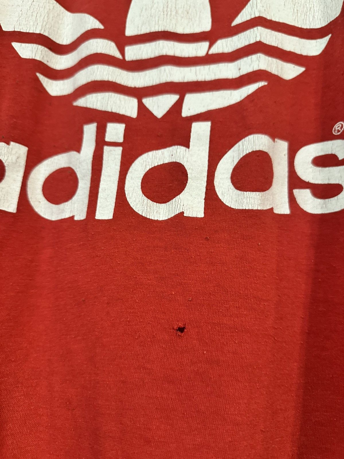Adidas Vintage 80s Adidas Two-Sided Trefoil Tee Size US S / EU 44-46 / 1 - 2 Thumbnail