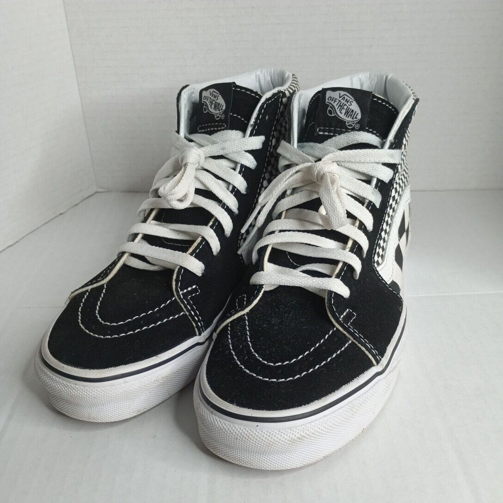 Vans Vans Sk8 Hi Mix Black White Sneakers Mens 7 Womens 8.5 Check Size US 7 / EU 40 - 1 Thumbnail
