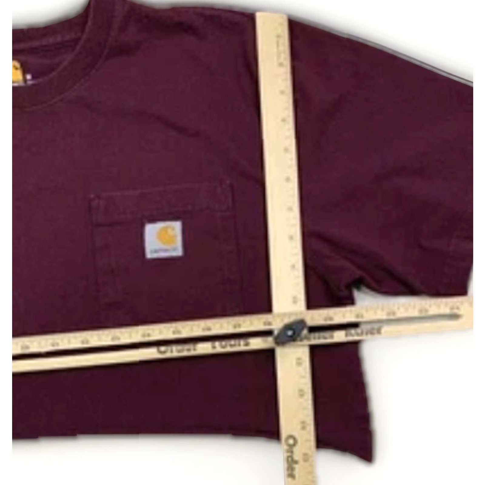 Carhartt VINTAGE Carhartt Burgundy Cropped Pocket Front Shirt Womens Medium-12780 Size M / US 6-8 / IT 42-44 - 7 Thumbnail