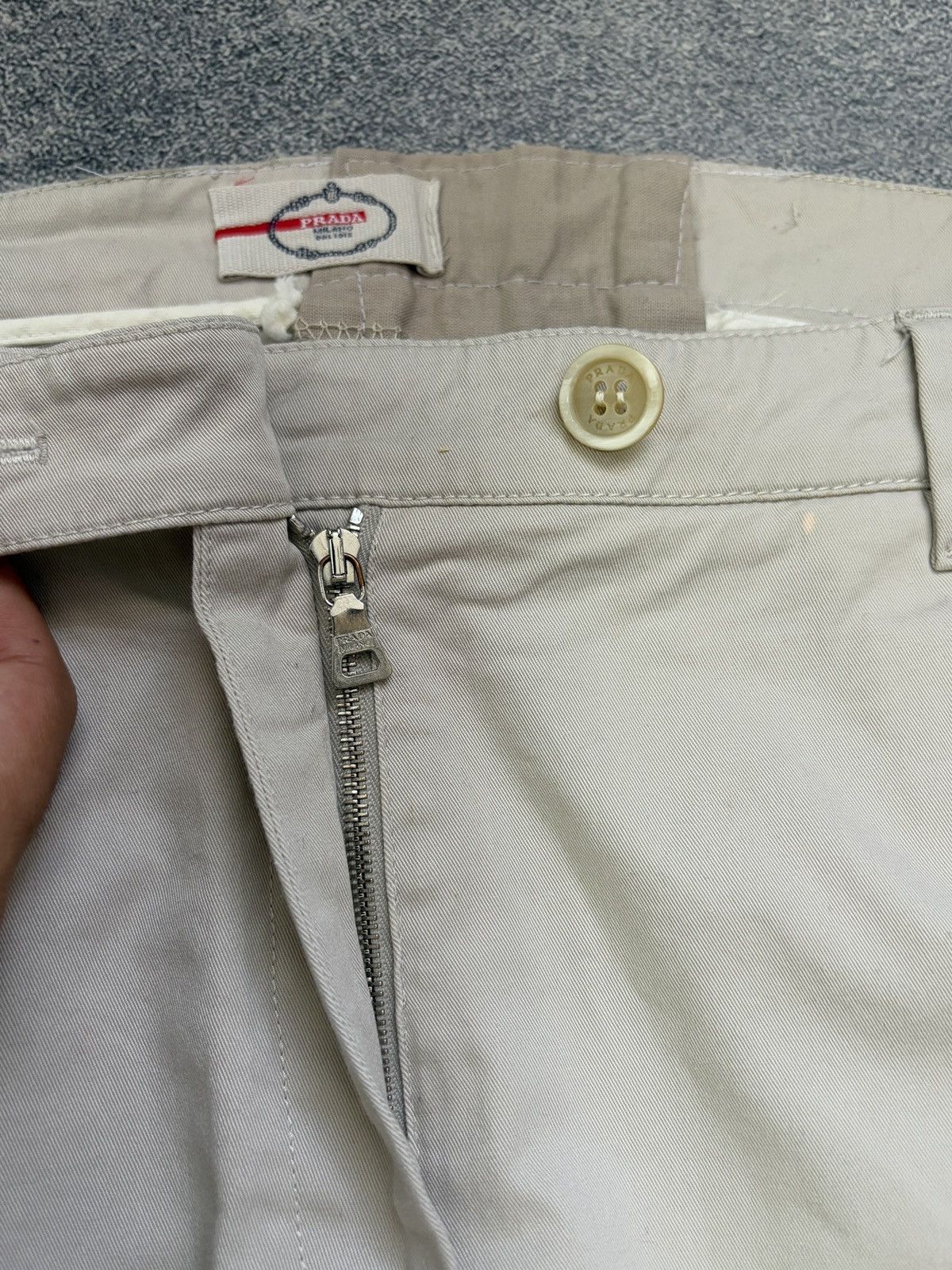 Prada PRADA Milano Beige Cotton Chino Designer Trousers IT 46 Size 32" / US 10 / IT 46 - 6 Thumbnail
