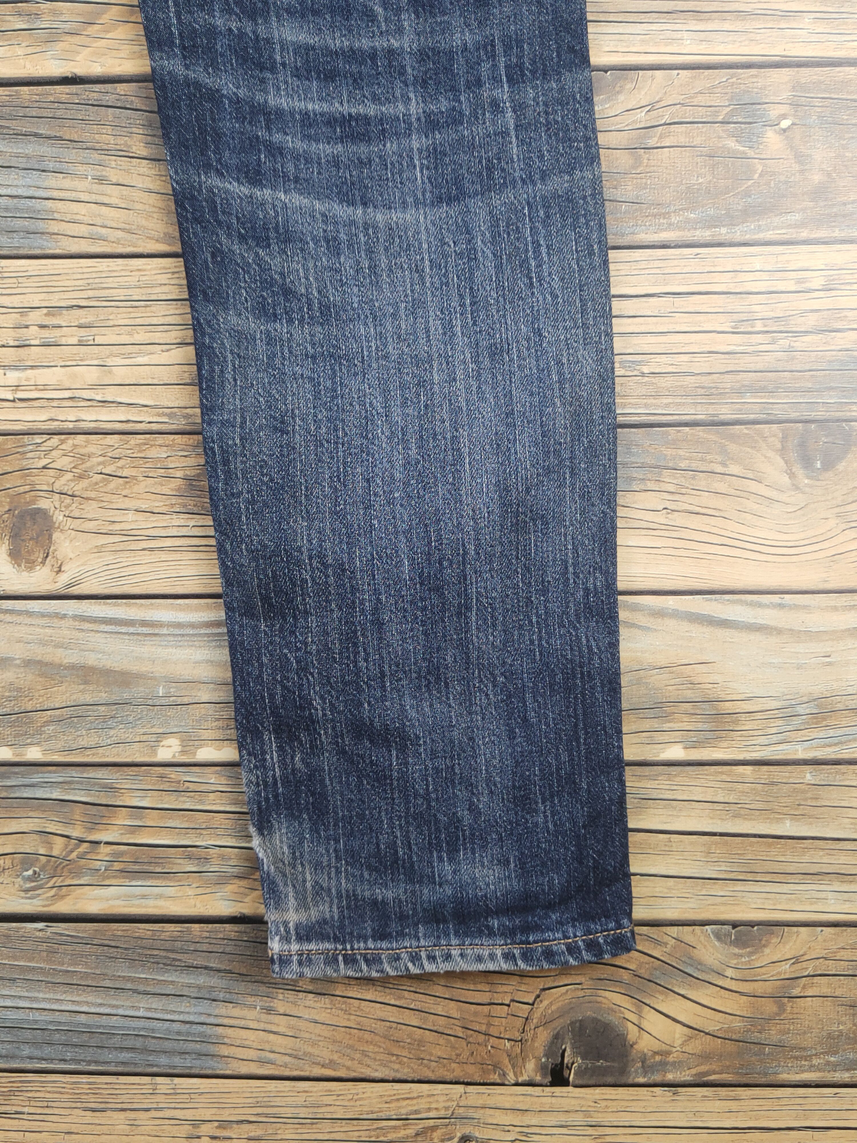 Vintage Old Navy Dark Blue Distressed Ripped Skinny Jeans #W1603 Size US 31 - 11 Thumbnail
