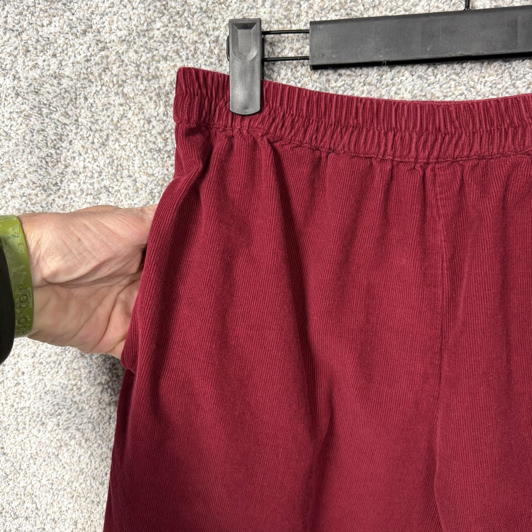 Vintage Country Store Pants Women S Maroon Red Corduroy Elastic Waist Relaxed Straight Leg Size 28" / US 6 / IT 42 - 6 Thumbnail