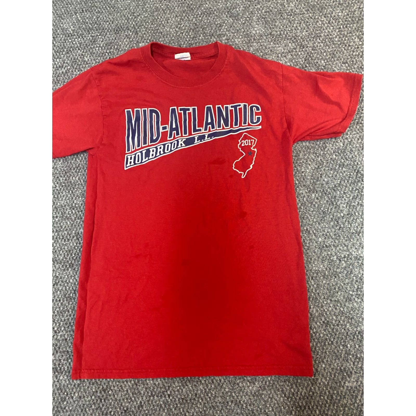 Jerzees Jerzees Little League Mens T-Shirt S Crew Neck Short Sleeve Red Cotton Size US S / EU 44-46 / 1 - 2 Thumbnail